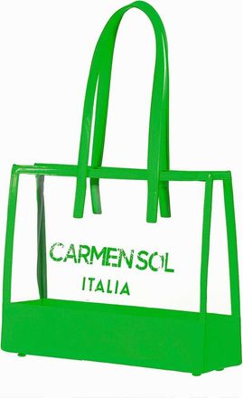 Carmen Sol Capri Clear Tote Bag in Neon Green at Nordstrom