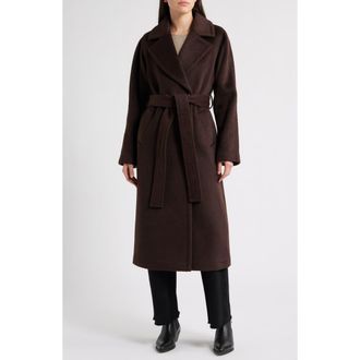 Bernardo Tie Waist Coat in Seal Brown at Nordstrom Rack, Size Xx-Large