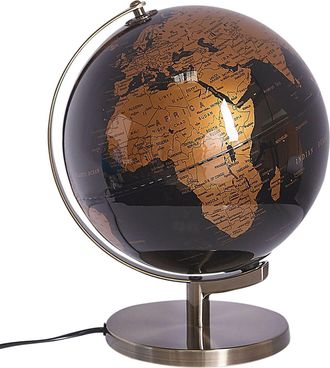 Beliani Globo Terr&aacute;queo De Mesa Moderno Giratorio Negro Y Cobre Magellan