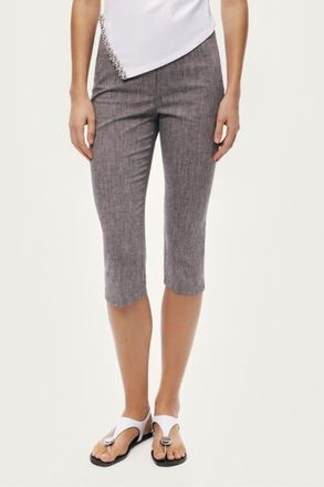 Nocturne Tailored Linen Blend Capri Pants in Grey at Nordstrom, Size X-Small Eu