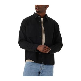 Selected Zwart Twill Overshirt voor Mannen - Heren - Overhemden - Zwart - Maat: M Katoen