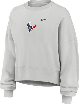 Nike Houston Texans Primetime Phoenix Nike Womens NFL Oversized Pullover Crew in Grey | 01D70BB9H-CSV