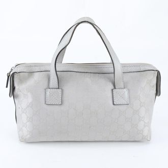 Gucci Leather Canvas Handbag Tote Bag (Pre-Owned)