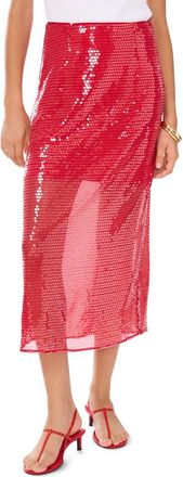 1.State Sequin Midi Skirt in Deep Rouge at Nordstrom Rack, Size 12