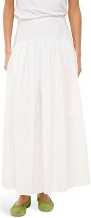 Staud Procida Eyelet Cotton Maxi Skirt in White Eyelet at Nordstrom Rack, Size 8