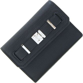 Louis Vuitton Black Leather Wallet (Tri-Fold) (Pre-Owned)