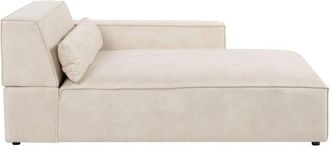 Beliani Beliani - Chaise Longue Moderna Tapizado De Terciopelo Beige Izquierda Hellnar