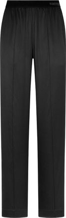 Tom Ford BLACK STRETCH SILK SATIN TROUSERS - Tom Ford - Woman