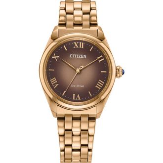 Citizen Classic Rose Gold Tone Bracelet Watch, 33mm in Brown/Rose Gold-Tone at Nordstrom