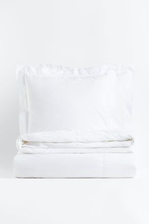 H&M Doppel-/Kingsize-Bettw&auml;sche aus Baumwollperkal - Weiss