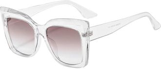 Generic Large Frame Men Outdoor Sunglasses Vacation Women Sports Commuter Sun Glasses(Clear)