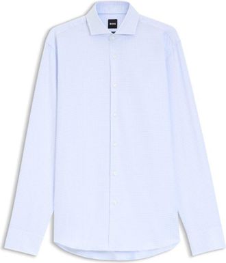 BOSS Checked regular-fit shirt in Italian-made cotton twill