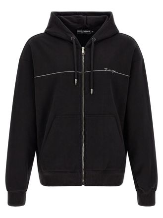 Dolce & Gabbana Black Logo Regular Hoodie