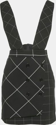Maje Black Windowpane Gabardine Joly Pinafore Dress