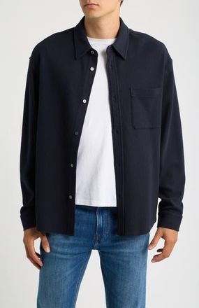 Frame Denim Waffle Textured Button-Up Shirt in Dark Navy at Nordstrom, Size Xx-Large