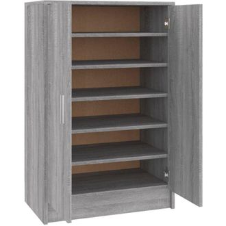 vidaXL Vidaxl - Shoe Cabinet Grey Sonoma 60x35x92 cm Engineered Wood
