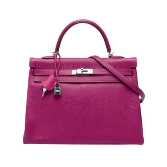Herm&egrave;s Pre-owned Kelly II - Dames - Vintage Handtas - Paars - ONE Size - Leer - Vintage
