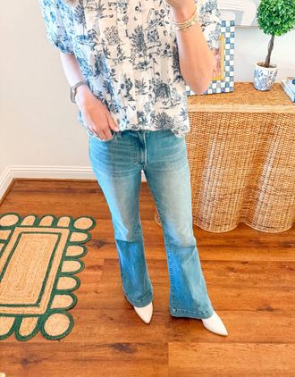 Pistola Denim Kinsley Mid Rise Ultra Flare Jeans In Blue