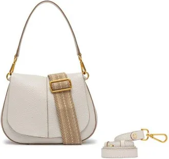Gianni Chiarini Helena Round Leather Shoulder Bag in Off-White at Nordstrom
