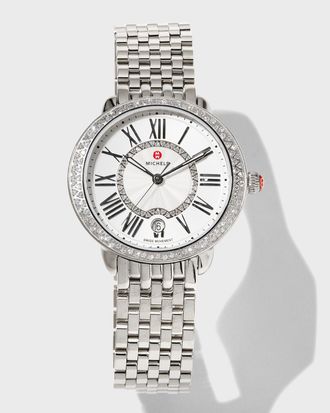 Michele Serein Mid Diamond Watch w/ Date