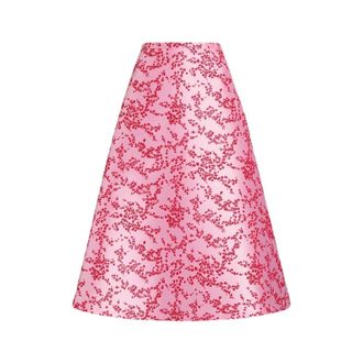 Alberta Ferretti Floral mikado A-line midi skirt - female - Alberta Ferretti - Midi Skirts - Multicolor - XS - Skirts