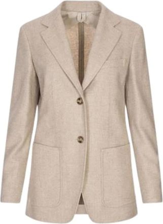 Max Mara Caraffa Blazer - Dames - Blazers - Beige - XS - Leer - Jassen