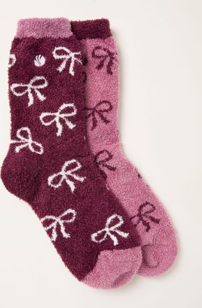 Fat Face FatFace Purple Bow 2 Pairs of Fluvia Socks