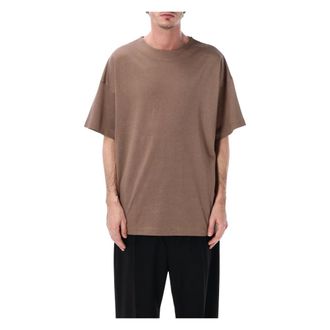 Fear of God T-Shirts, male, Brown, Size: S Clean Neck Tee