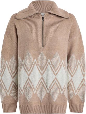 Varley Maglione Betty con mezza zip - Toni neutri