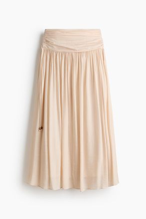 H&M Geraffter Jupe aus Cr&ecirc;pe - Blassorange