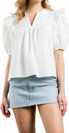 THML Clothing Puff Sleeve Blouse In White
