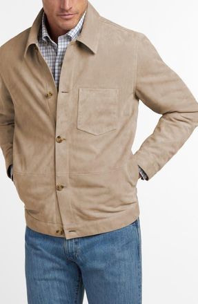David Donahue City Suede Jacket in Sandstone at Nordstrom, Size Xx-Large
