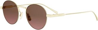 Celine Metal Round Sunglasses - female - CELINE - Sunglasses - Yellow - 49 MM - Accessories