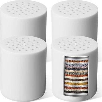 OEM Juego De 4 Filtros De Ducha, 22 Niveles, Repuesto Universal, Elimina Cloro, Hierro, Olores, Cal, Filtro De Ducha Para Agua Dura