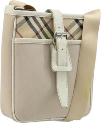 Burberry Pre-owned Cross Body Bags, female, Beige, Size: ONE SIZE Pre-owned Vintage Nylon Shoulder Bag