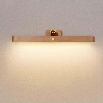 OEM [mai Usato]applique Da Parete A Led Dimmerabile In Legno Con Interruttore Touch, Luce Notturna Ricaricabile Per Camera Da Letto O Cucina
