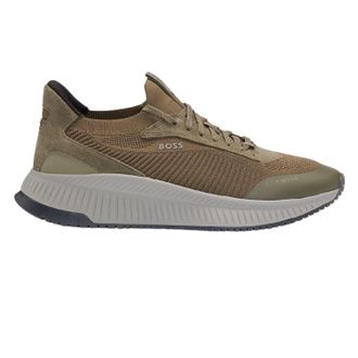 HUGO BOSS Heren TTNM EVO Su&egrave;de Sneakers (Donkergroen)