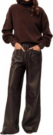 Sessun Manha Leather Pants In Coffee