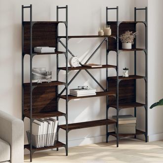 Berkfield Home Bookshelf Brown Oak 155.5x24x166.5 cm Engineered Wood