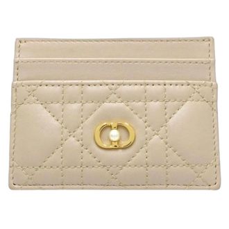 Dior Pre-owned Wallets, female, Beige, Size: ONE SIZE Pre-owned Jolie Freesia Lambskin Card Case
