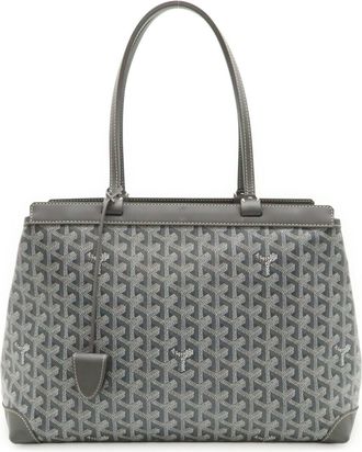 Goyard Bellechasse Black Gray White Coated Canvas Leather Shoulder Bag Tote Bag (Pre-Owned)