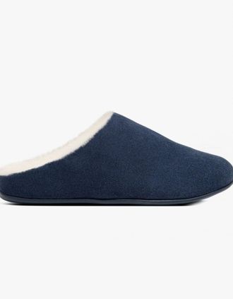 FitFlop Womens FitFlop CHRISSIE SHEARLING Womens Slippers Midnight Navy - Size: 7