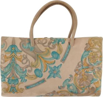 Loewe Vintage Handbag Suede Beige Suede Handbag (Pre-Owned)