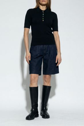 Paul Smith Polo With Decorative Buttons, Womens, Black