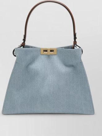Fendi medium denim shoulder bag