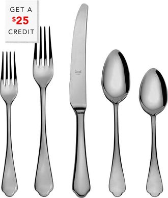 Mepra Dolce Vita Mirror Oro Nero 5Pc Place Setting With $25 Credit