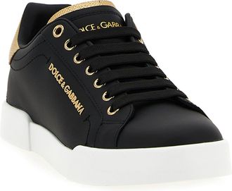 Dolce & Gabbana Womens Black Calfskin Sneakers