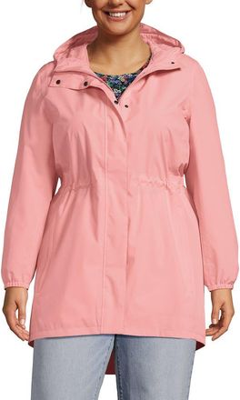 Lands End Squall Packable Waterproof Raincoat in Sunset Coral Pink at Nordstrom, Size 1X