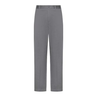 Fendi Gabardine Cigarette Trousers - male - Fendi - Straight Trousers - Gray - XL - Trousers