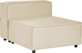 Beliani Beliani - Sill&oacute;n Modular 1 Plaza Asiento Acolchado Patas Negras Tapicer&iacute;a De Lino Poli&eacute;ster Beige Aprica
